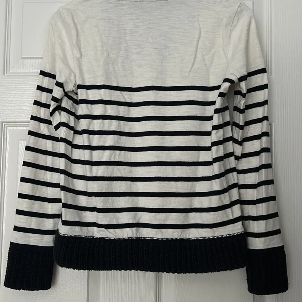 J. Crew Shawl-Collar Stripe Sweatshirt XS